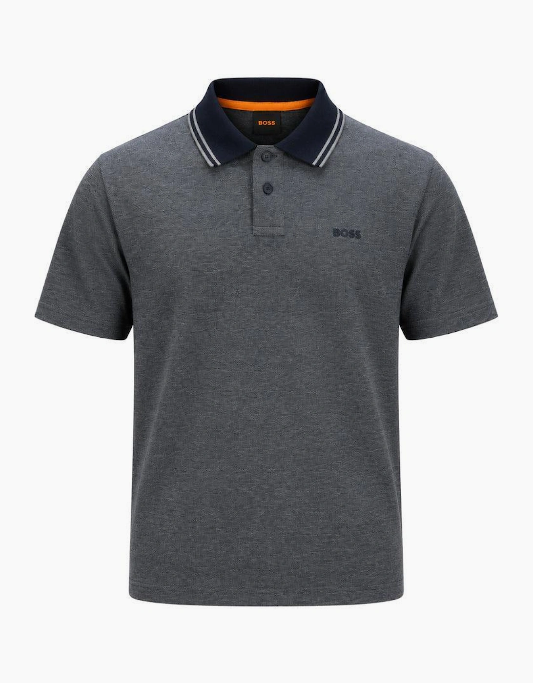 BOSS Relaxed Fit Oxford Piqué New Polo Shirt Dark Blue