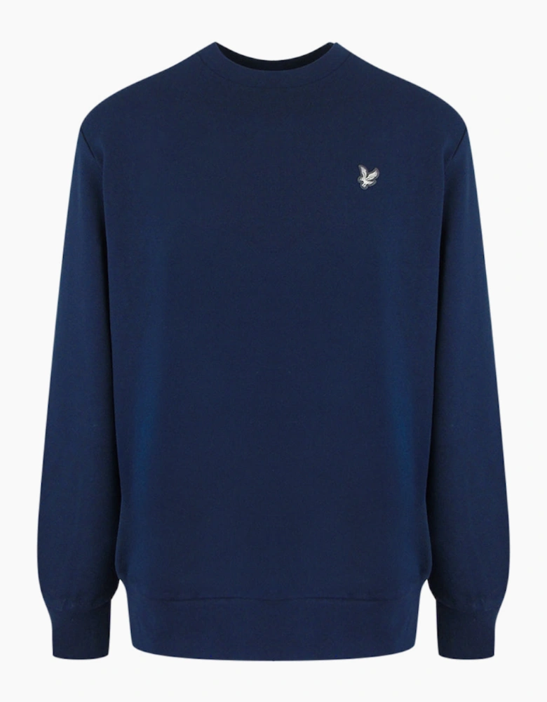 Lyle & Scott Diagonal Weave French Terry Crewneck Navy Blue
