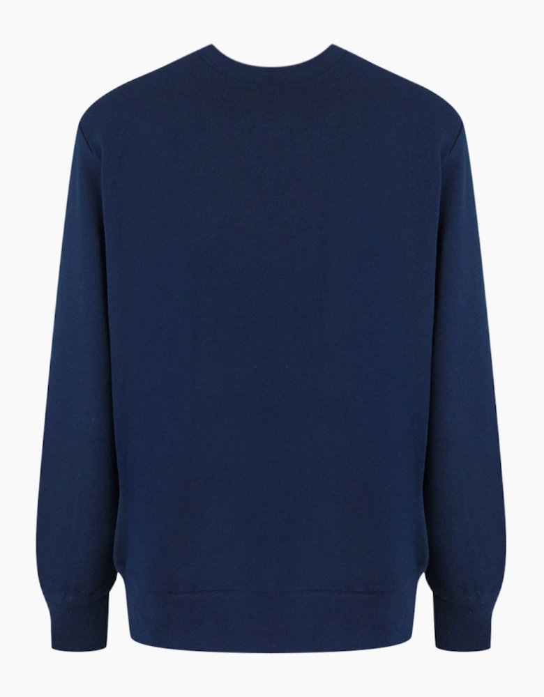 Lyle & Scott Diagonal Weave French Terry Crewneck Navy Blue
