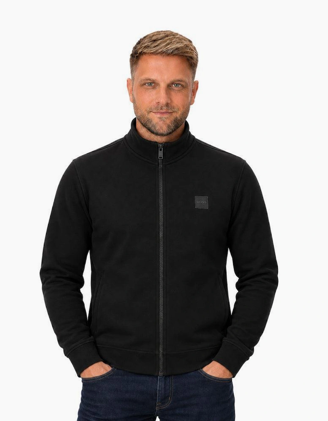 BOSS Zestart Zip Through Sweatshirt Black