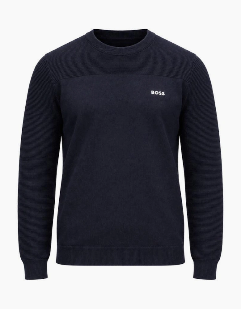 BOSS Momentum-X Crew Neck Jumper Dark Blue