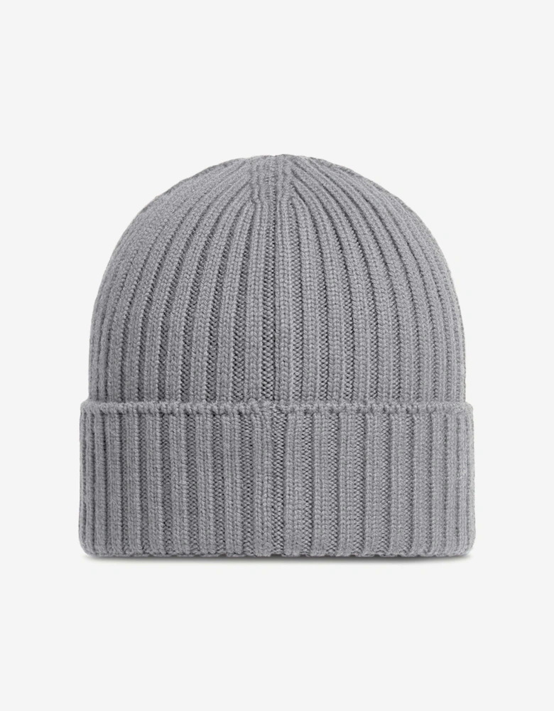 Moncler Enfant Kids Wool Logo Beanie Hat in Grey
