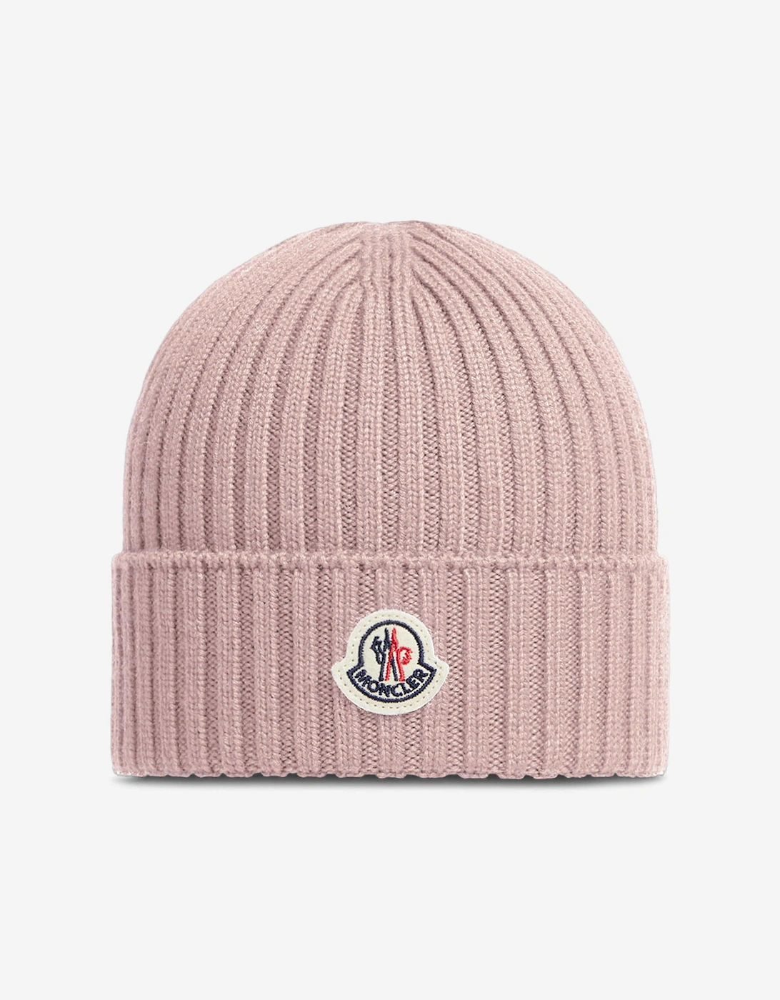 Moncler Enfant Girls Wool Logo Beanie Hat in Pink