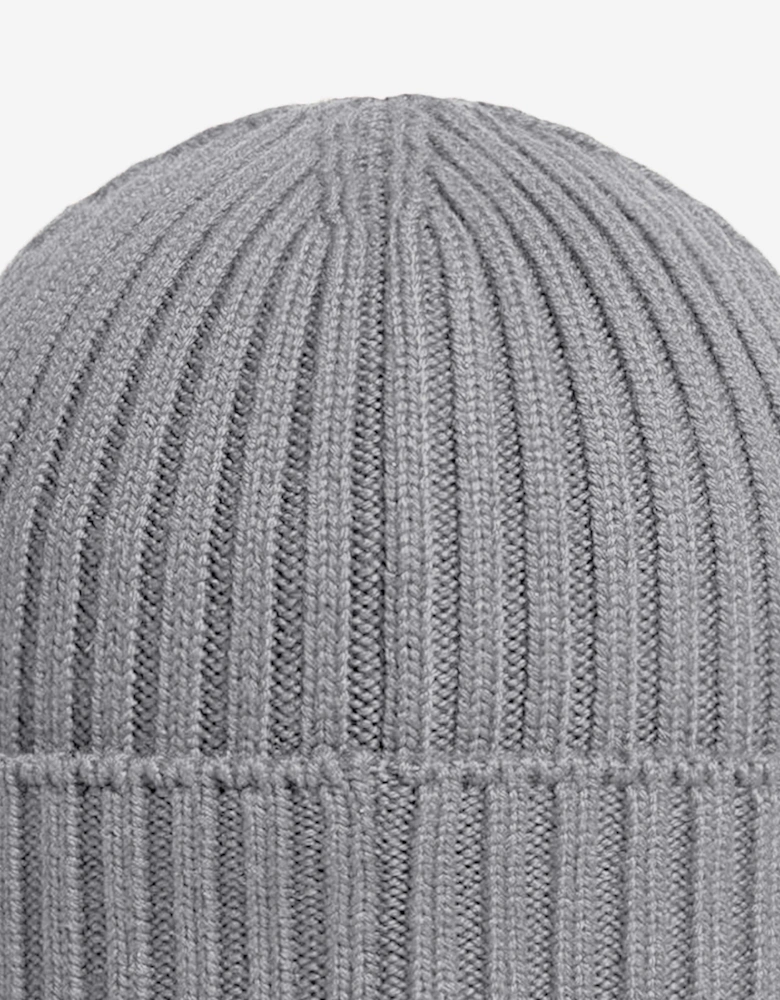 Moncler Enfant Kids Wool Logo Beanie Hat in Grey