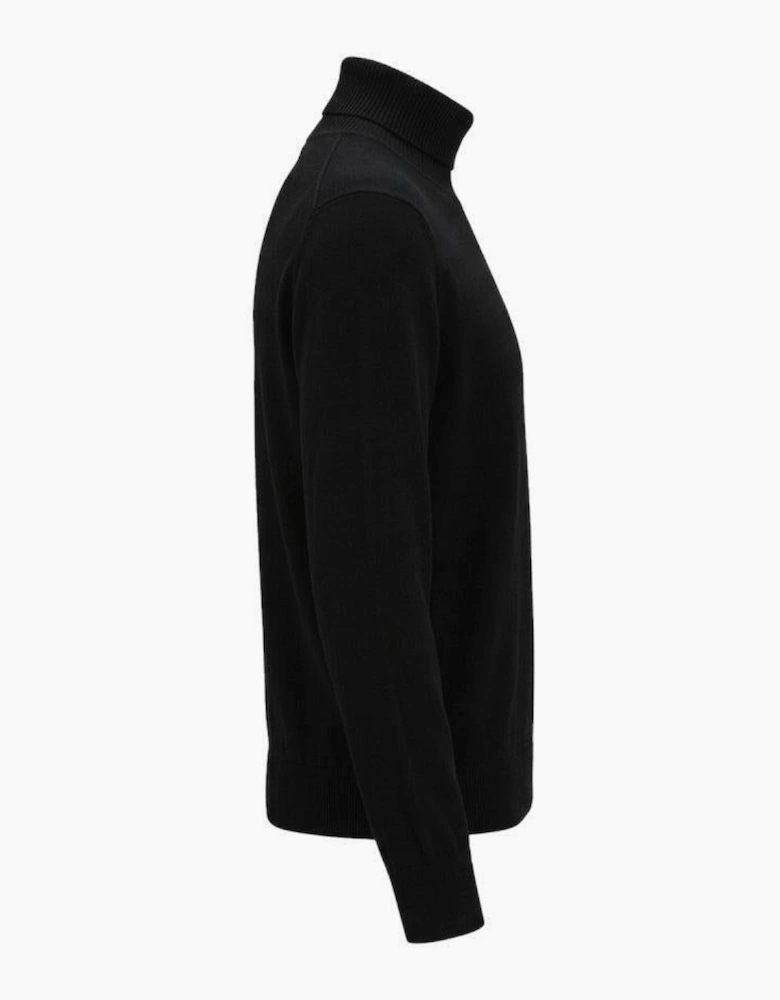 BOSS Akiro Roll Neck Logo Jumper Black