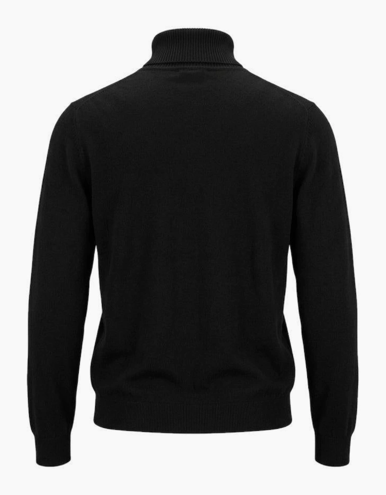 BOSS Akiro Roll Neck Logo Jumper Black