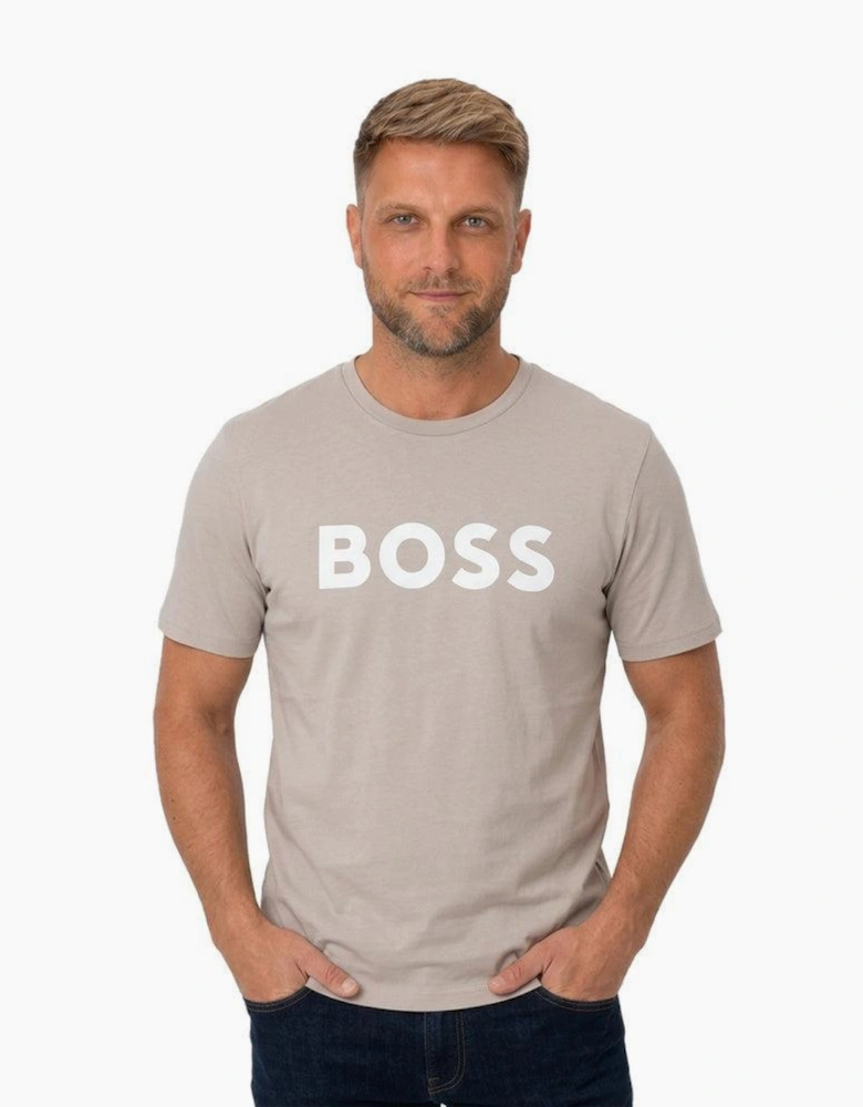 BOSS Thinking Logo T-Shirt Open Grey