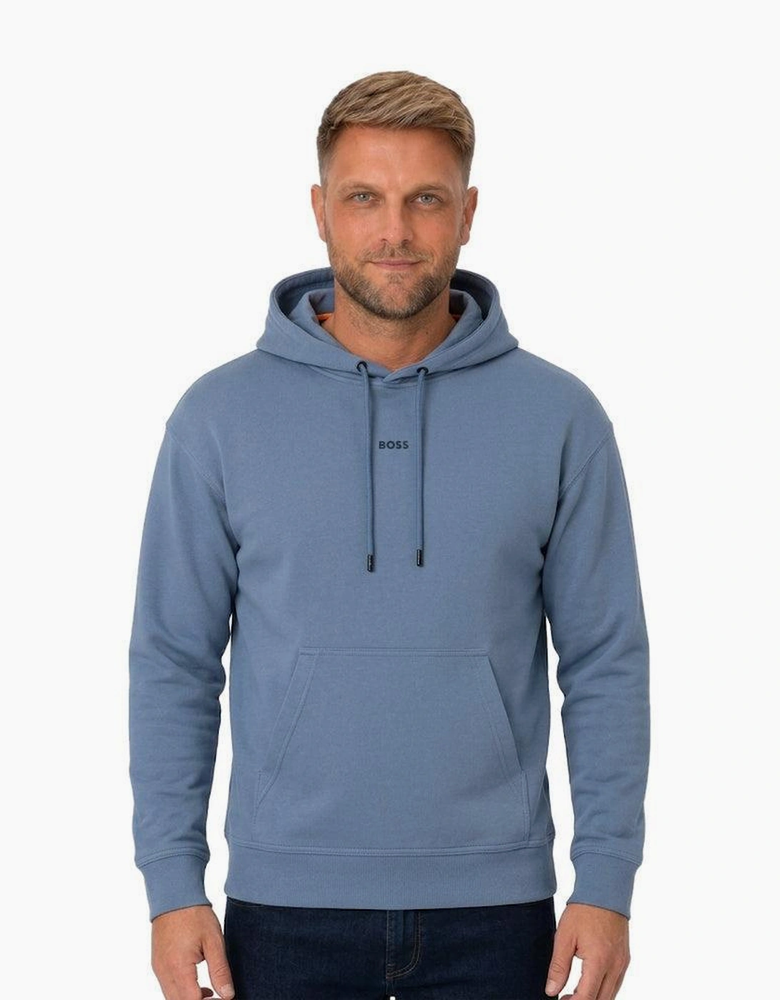 BOSS WeSmall Logo Hoodie Open Blue