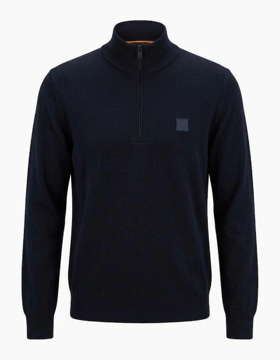 BOSS Kanobix Zip Neck Jumper Dark Blue
