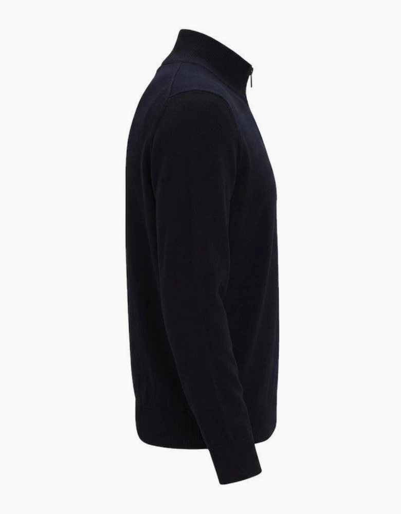 BOSS Kanobix Zip Neck Jumper Dark Blue