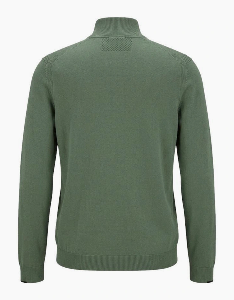 BOSS Ever-X Zip Neck Jumper Green