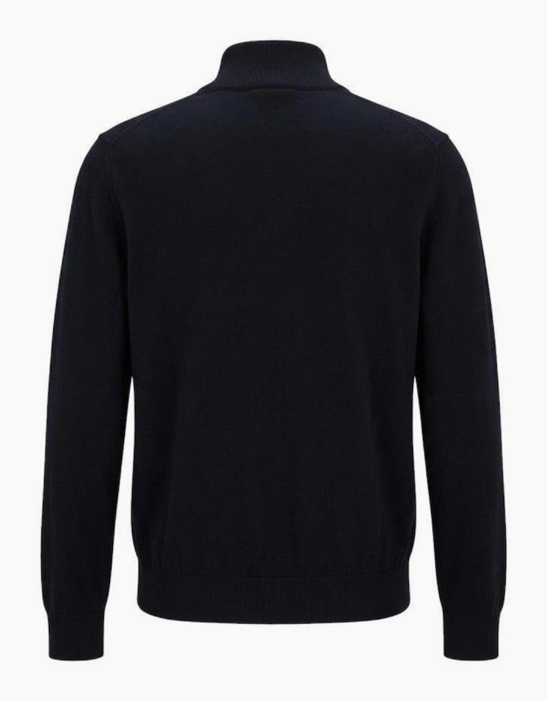 BOSS Kanobix Zip Neck Jumper Dark Blue