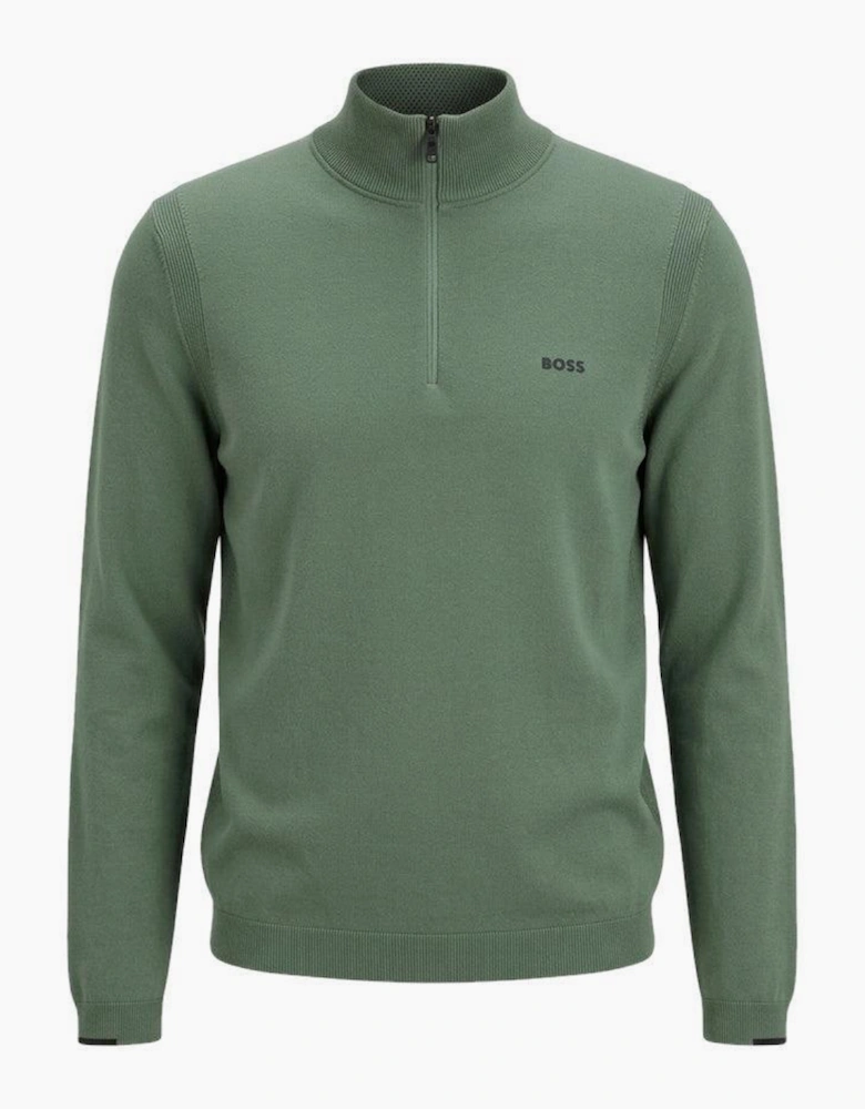 BOSS Ever-X Zip Neck Jumper Green