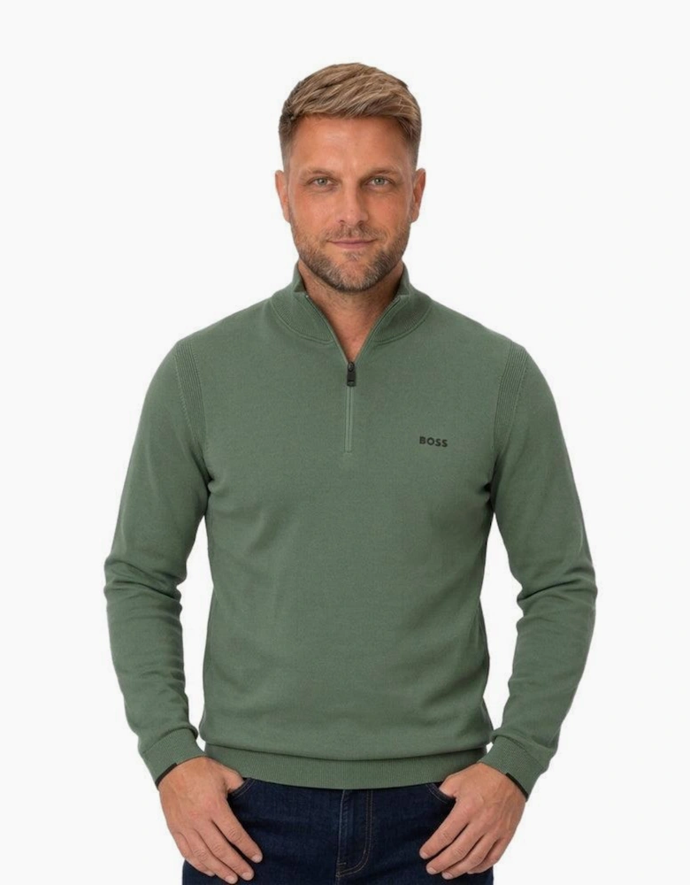 BOSS Ever-X Zip Neck Jumper Green