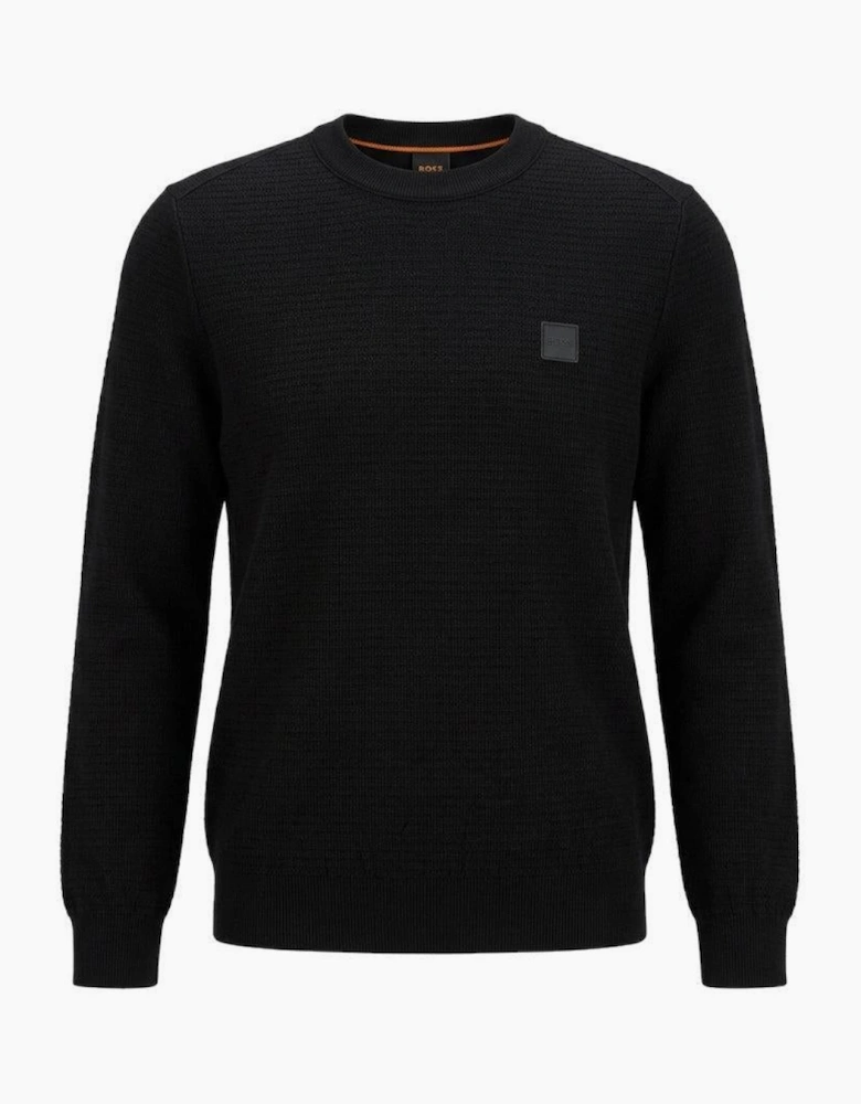 BOSS Anion Piqué Knit Jumper Black