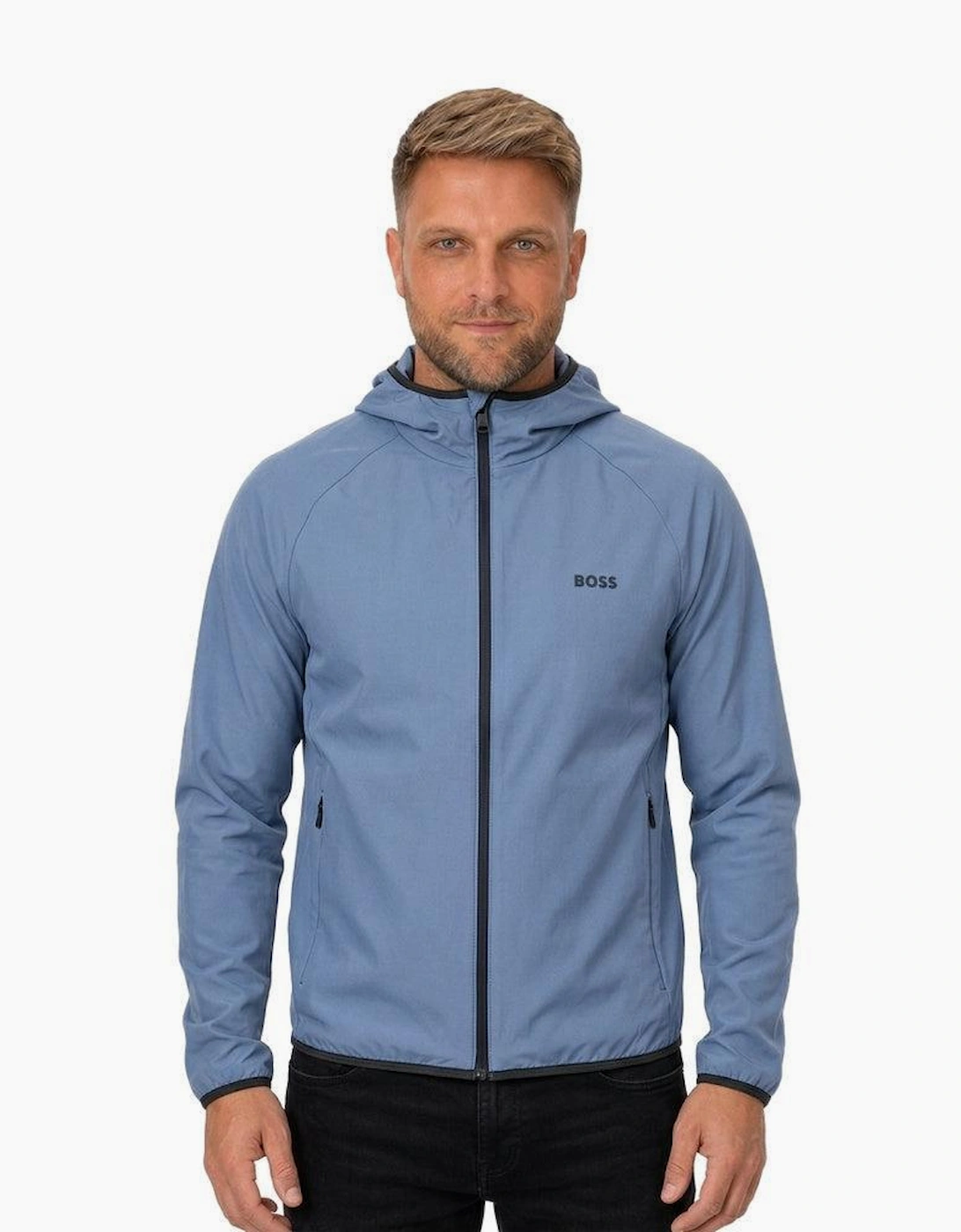 BOSS Commuter Hooded Jacket Steel Blue