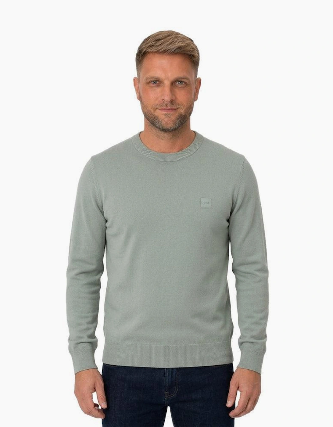 BOSS Kanovano Crew Neck Jumper Light Green