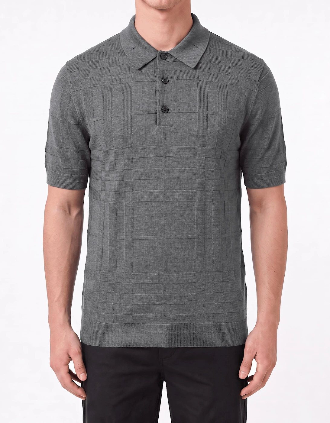 Burberry 'Kieran' Knit Polo-Shirt Grey
