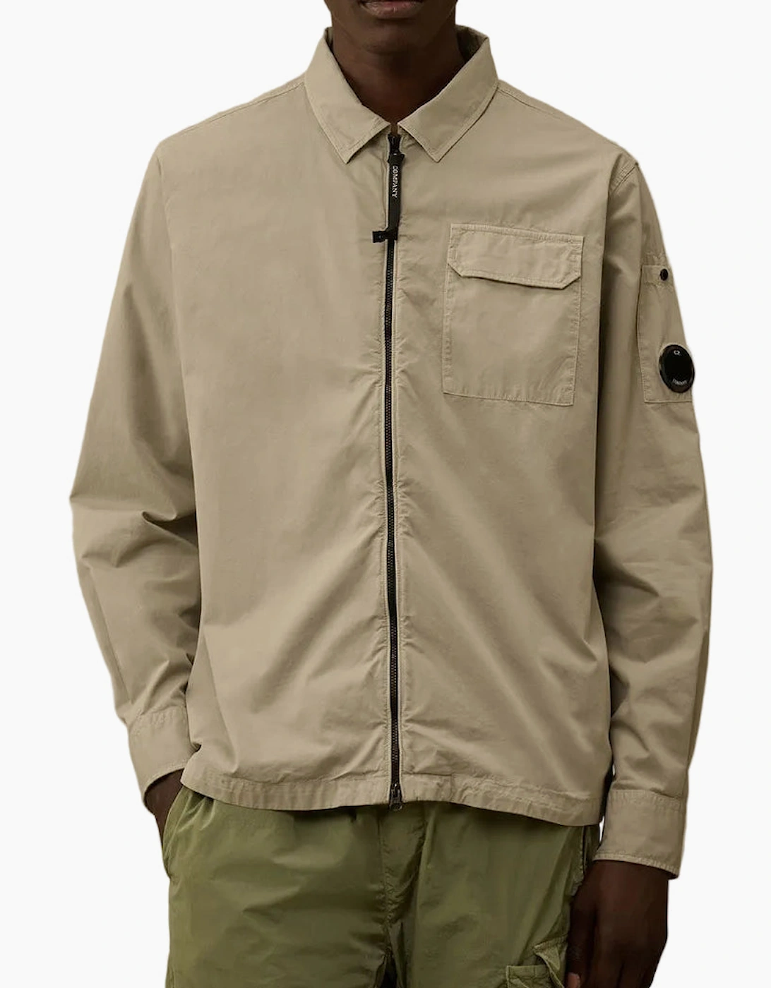 Gabardine Zip Up Lens Overshirt