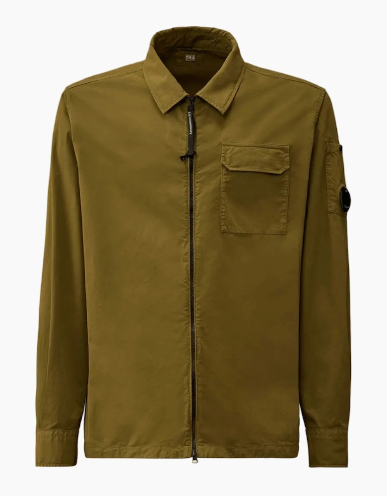Gabardine Zip Up Lens Overshirt