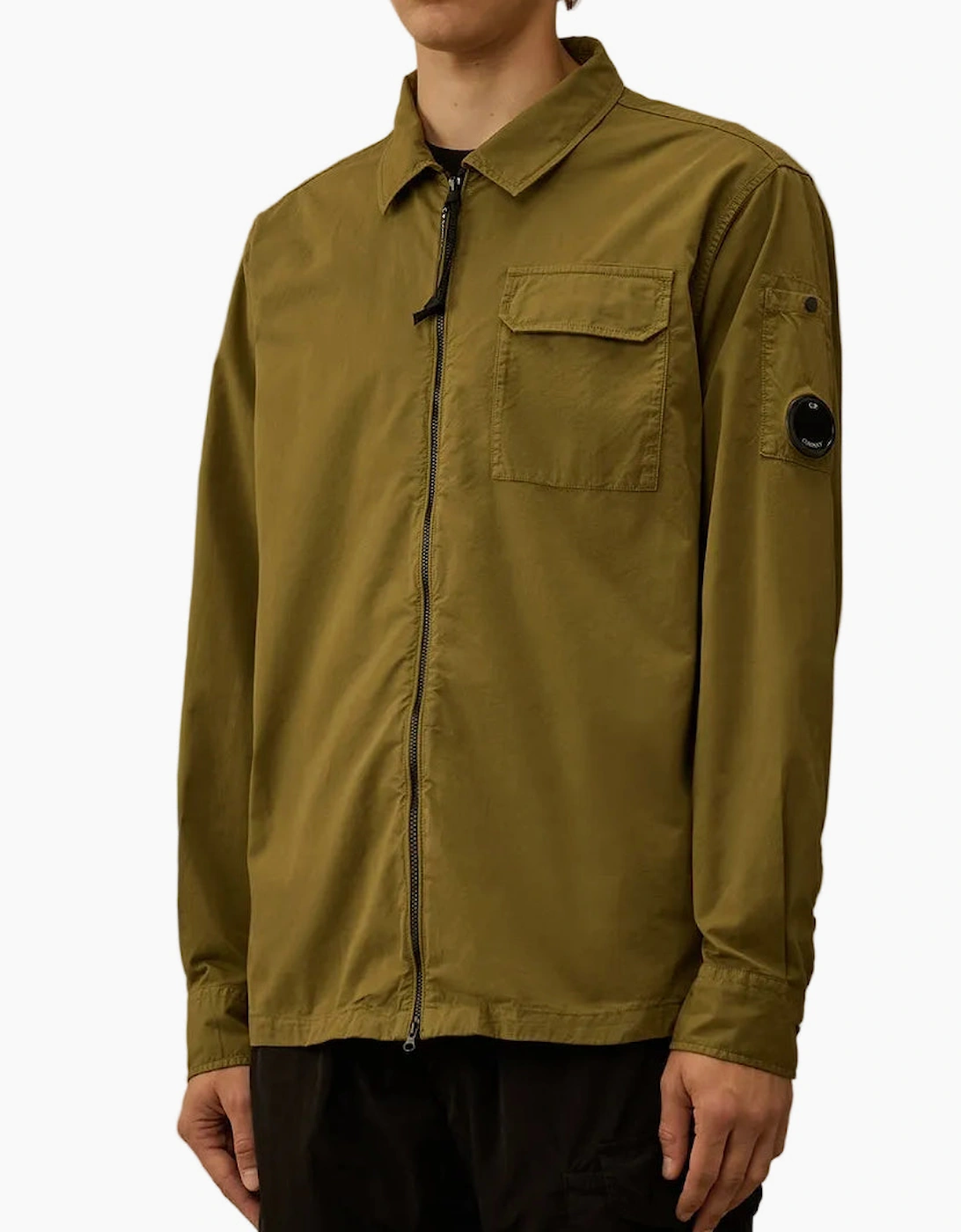 Gabardine Zip Up Lens Overshirt