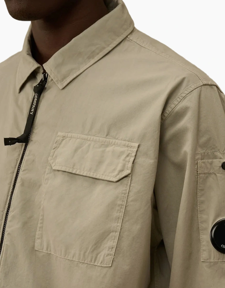 Gabardine Zip Up Lens Overshirt
