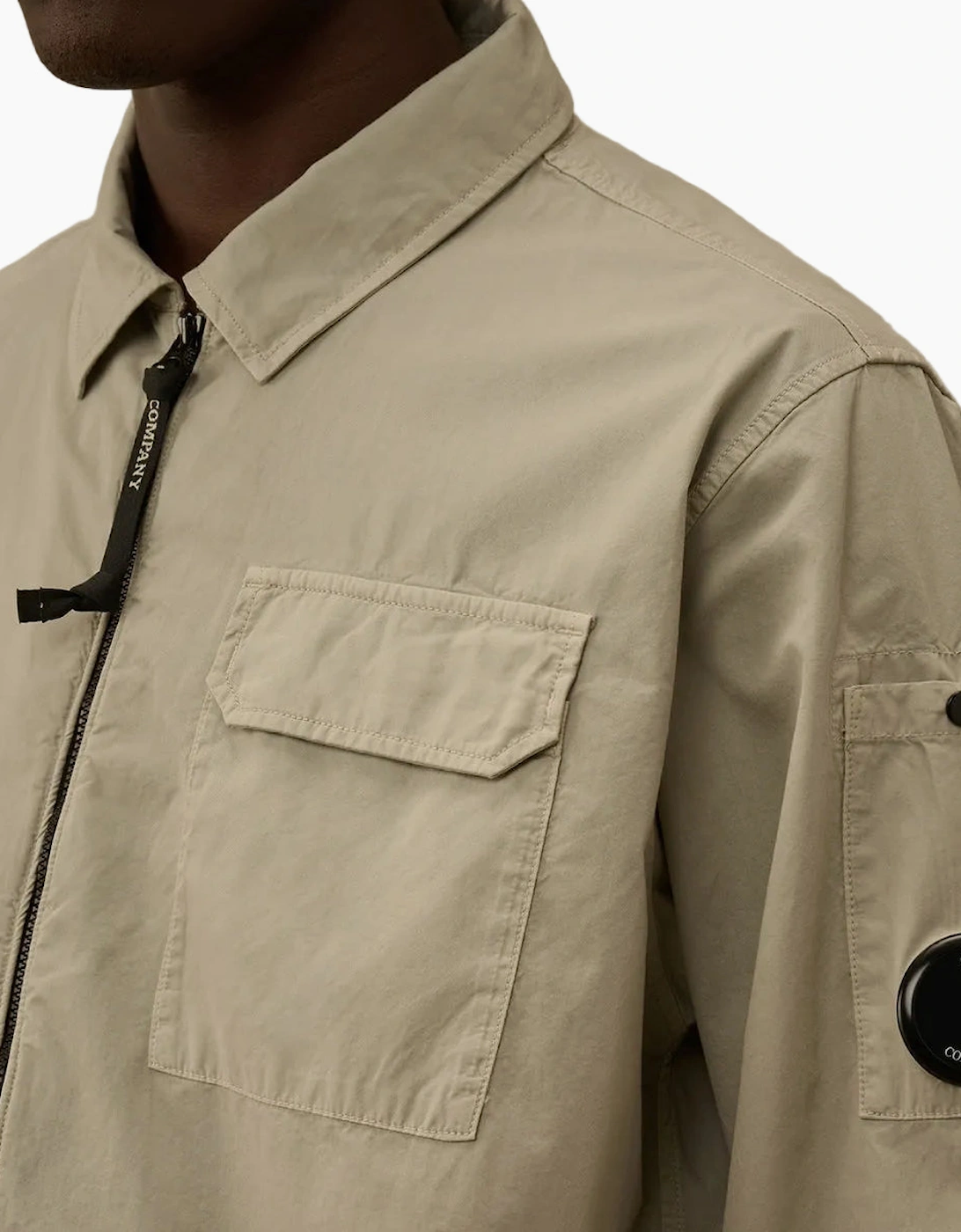 Gabardine Zip Up Lens Overshirt
