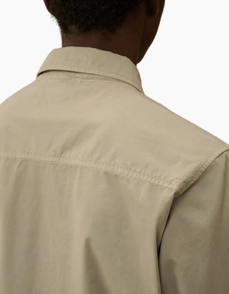 Gabardine Zip Up Lens Overshirt