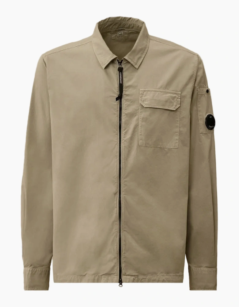 Gabardine Zip Up Lens Overshirt