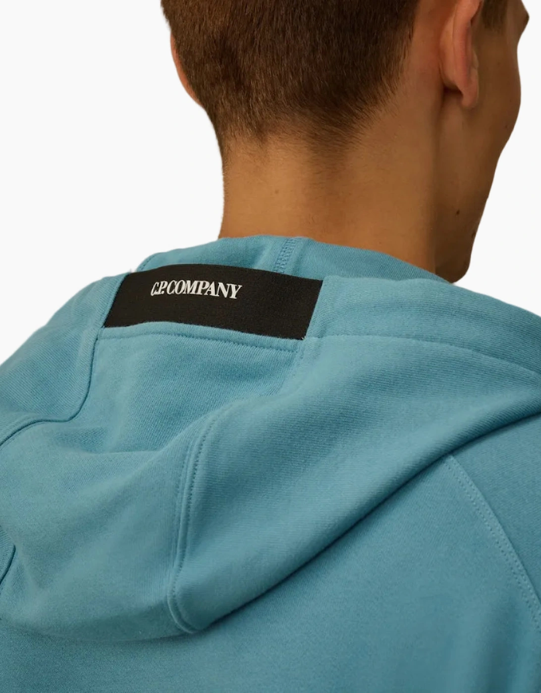 Diagonal Raised Fleece Lens Hoodie