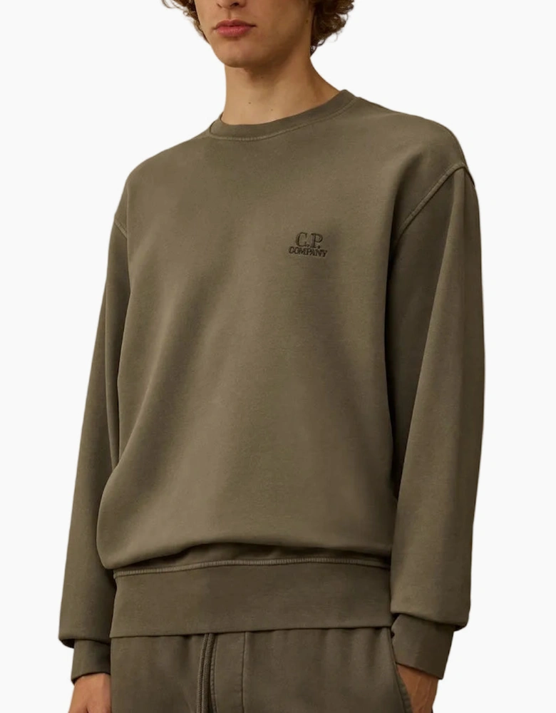 Resist Dyed Brushed Fleece Logo Sweat