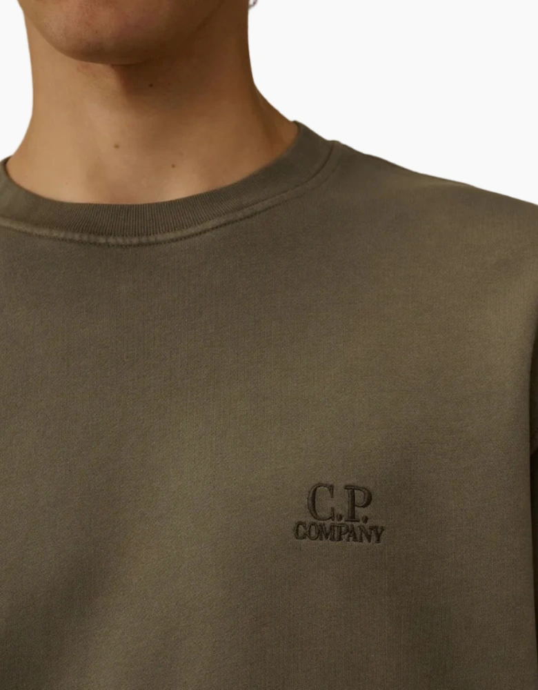 Resist Dyed Brushed Fleece Logo Sweat