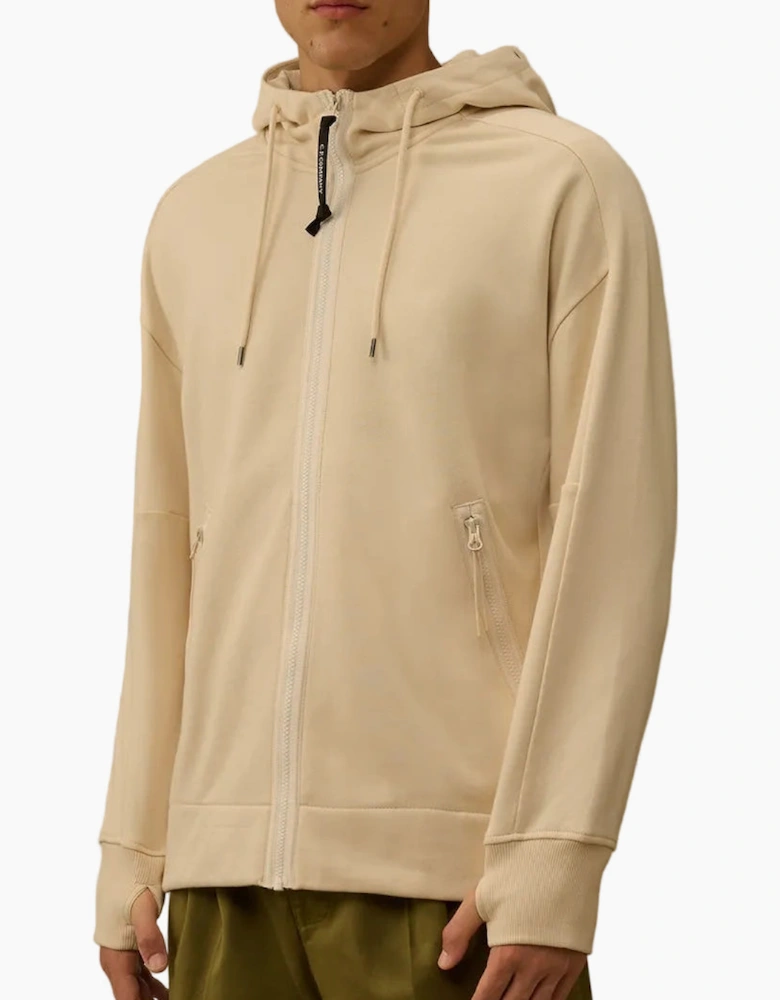 Diagonal Raised Fleece Zipped Goggle Hoodie