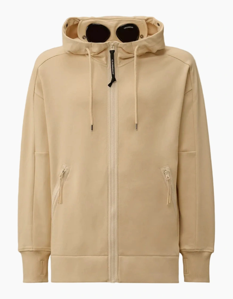 Diagonal Raised Fleece Zipped Goggle Hoodie