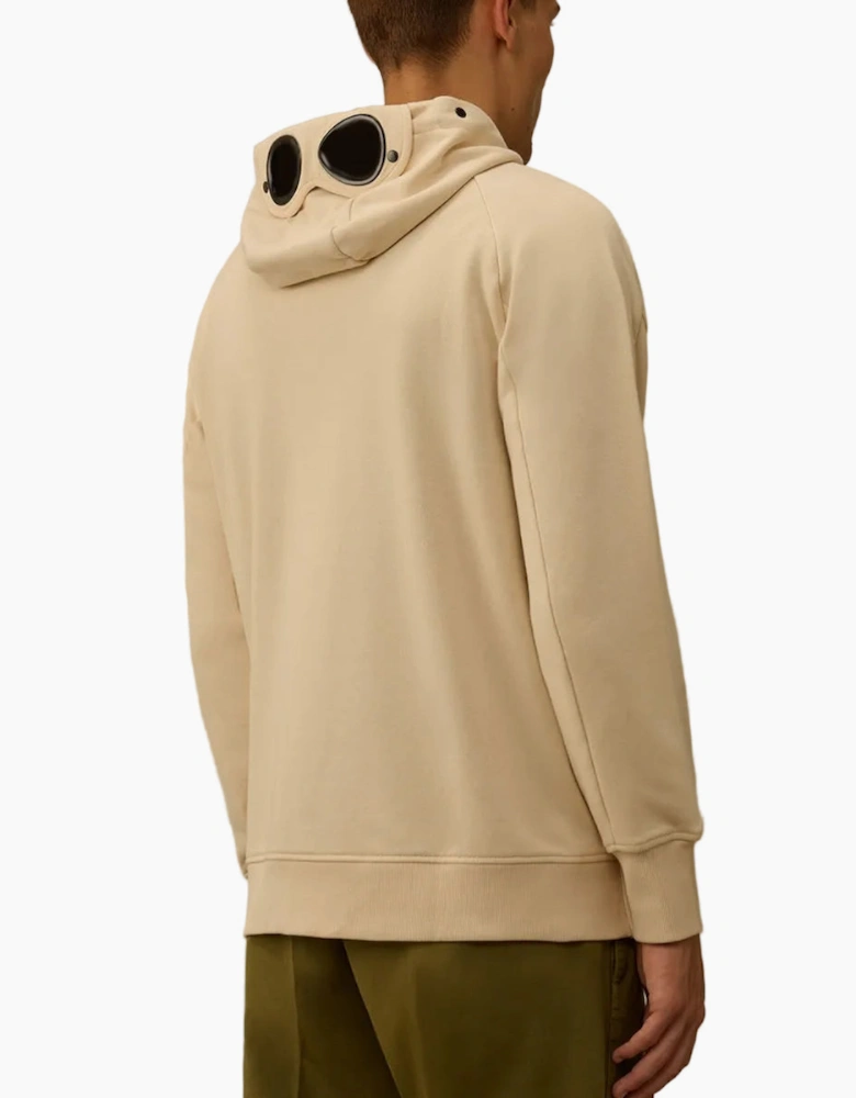 Diagonal Raised Fleece Zipped Goggle Hoodie