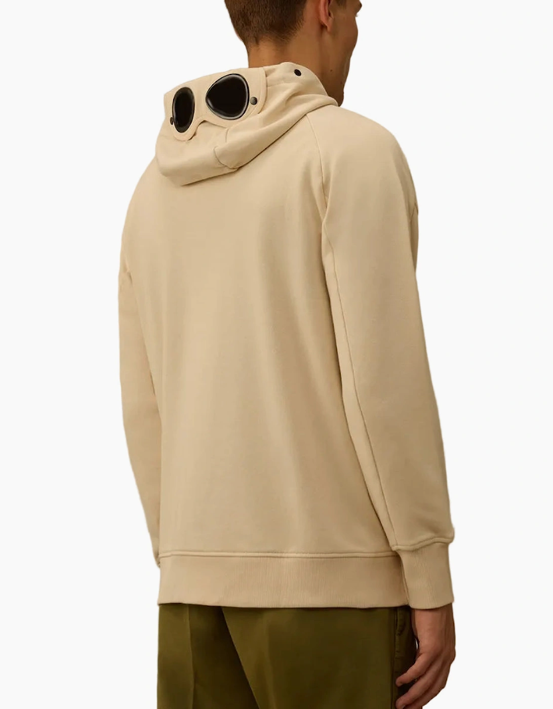 Diagonal Raised Fleece Zipped Goggle Hoodie