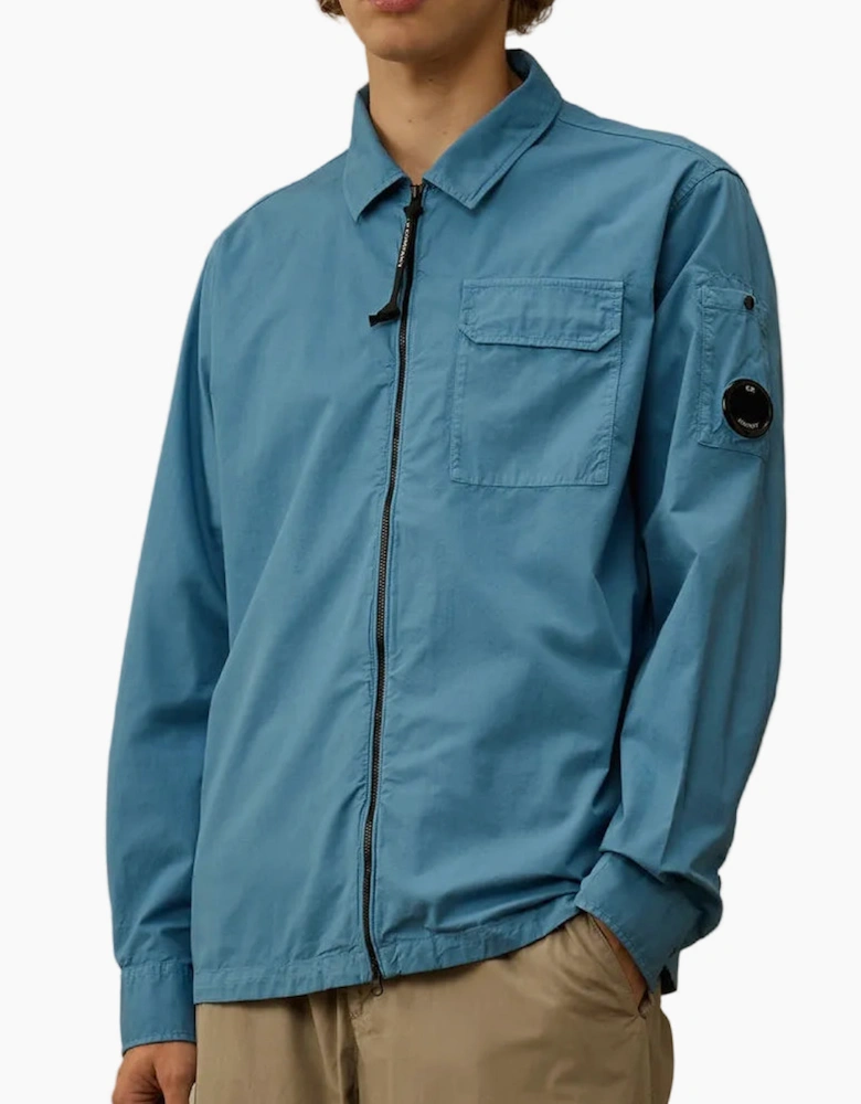 Gabardine Zip Up Lens Overshirt