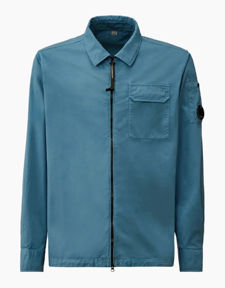 Gabardine Zip Up Lens Overshirt