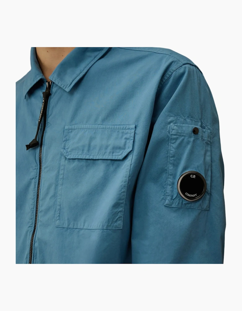 Gabardine Zip Up Lens Overshirt