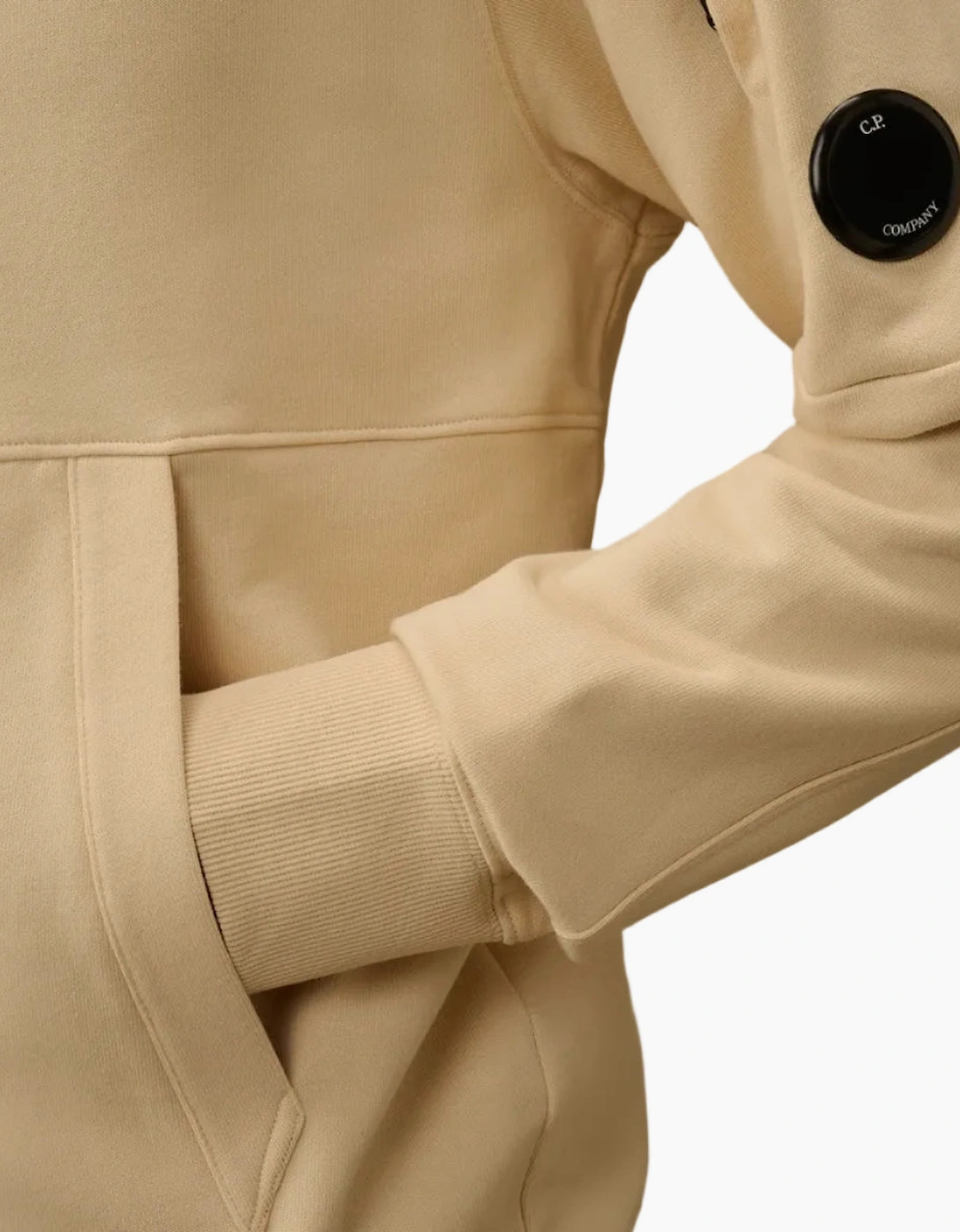 Diagonal Raised Fleece Lens Hoodie
