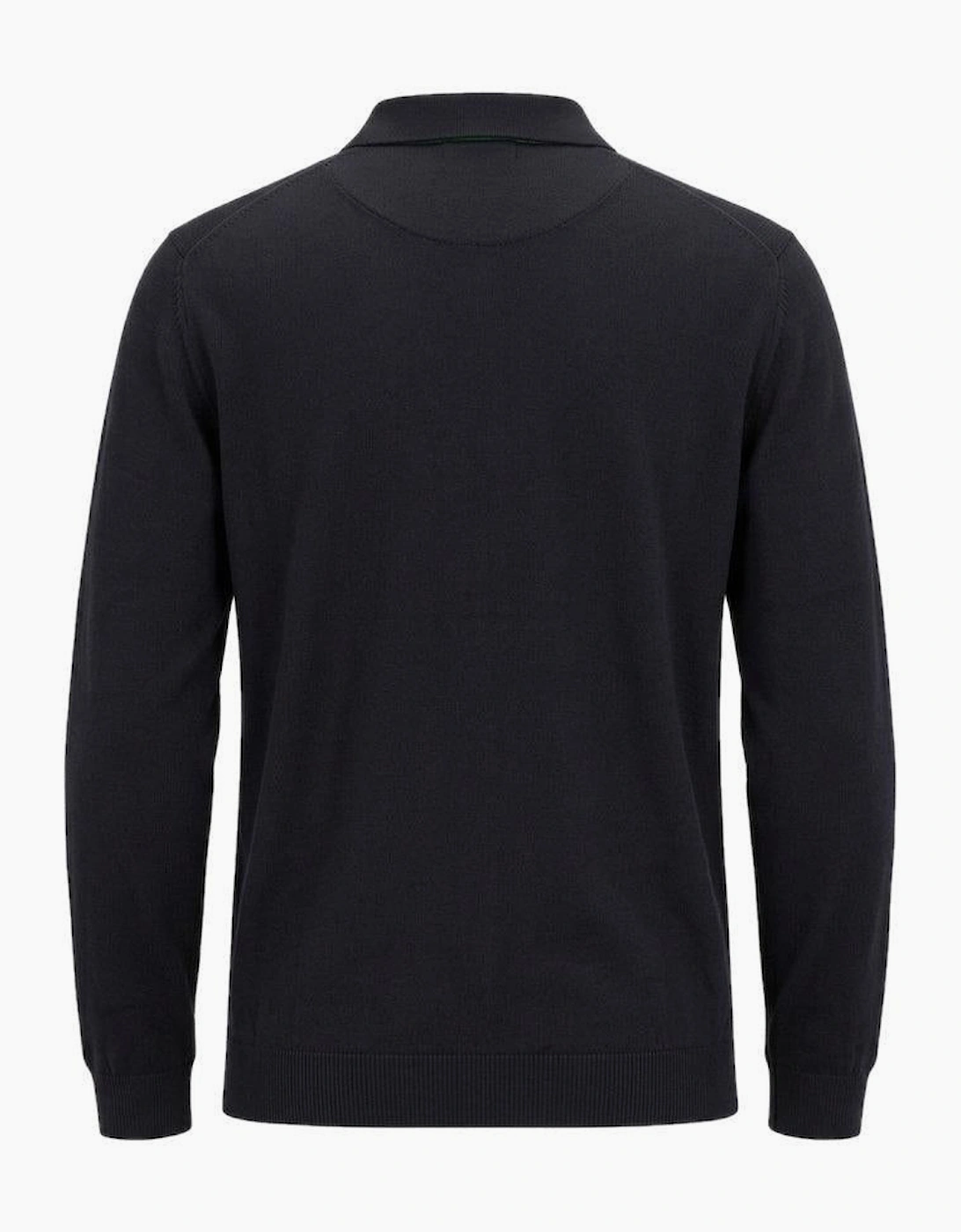 BOSS Ever Knitted Zip Neck Polo Shirt Navy