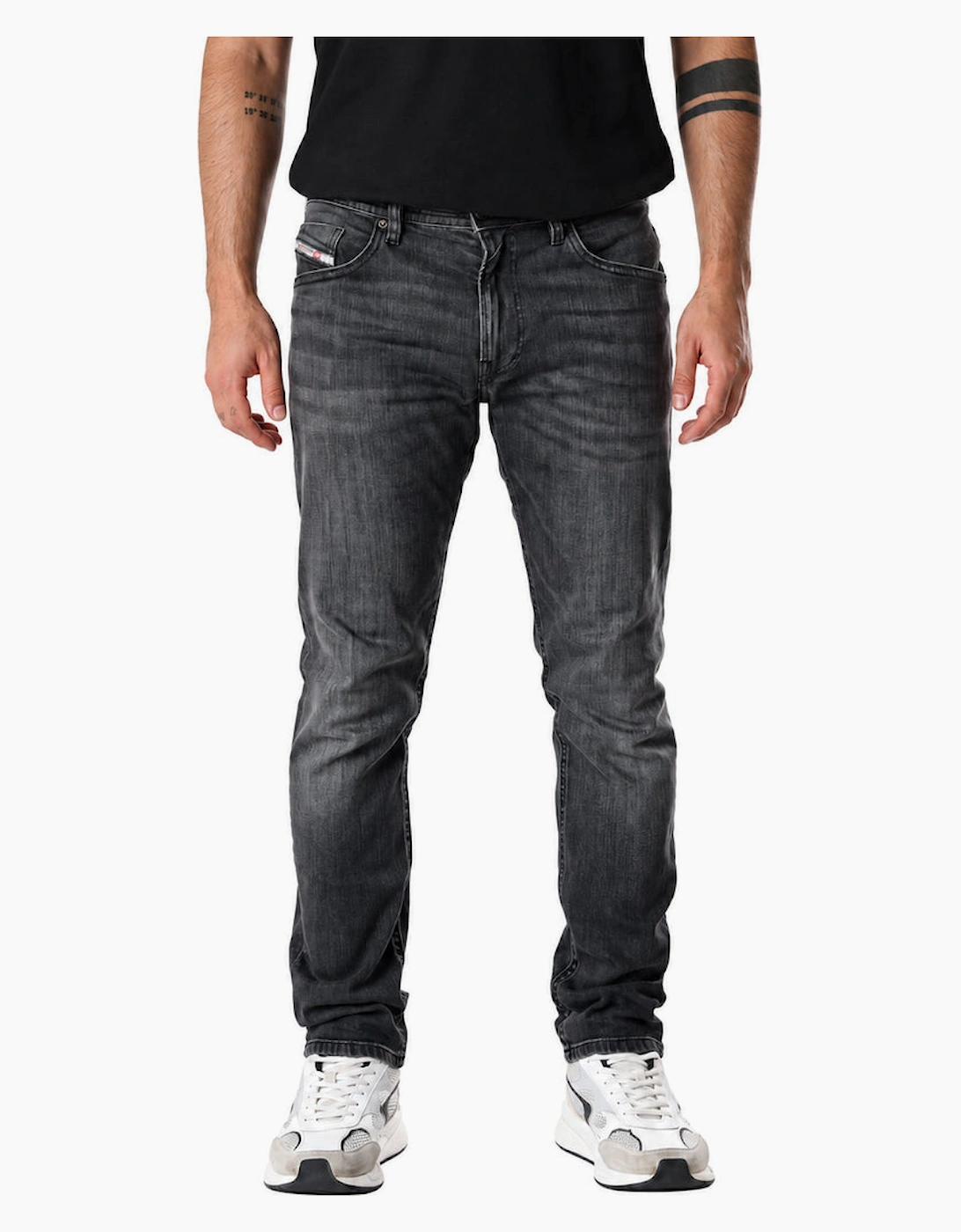 Diesel Tommer-R Black Faded Denim Pants