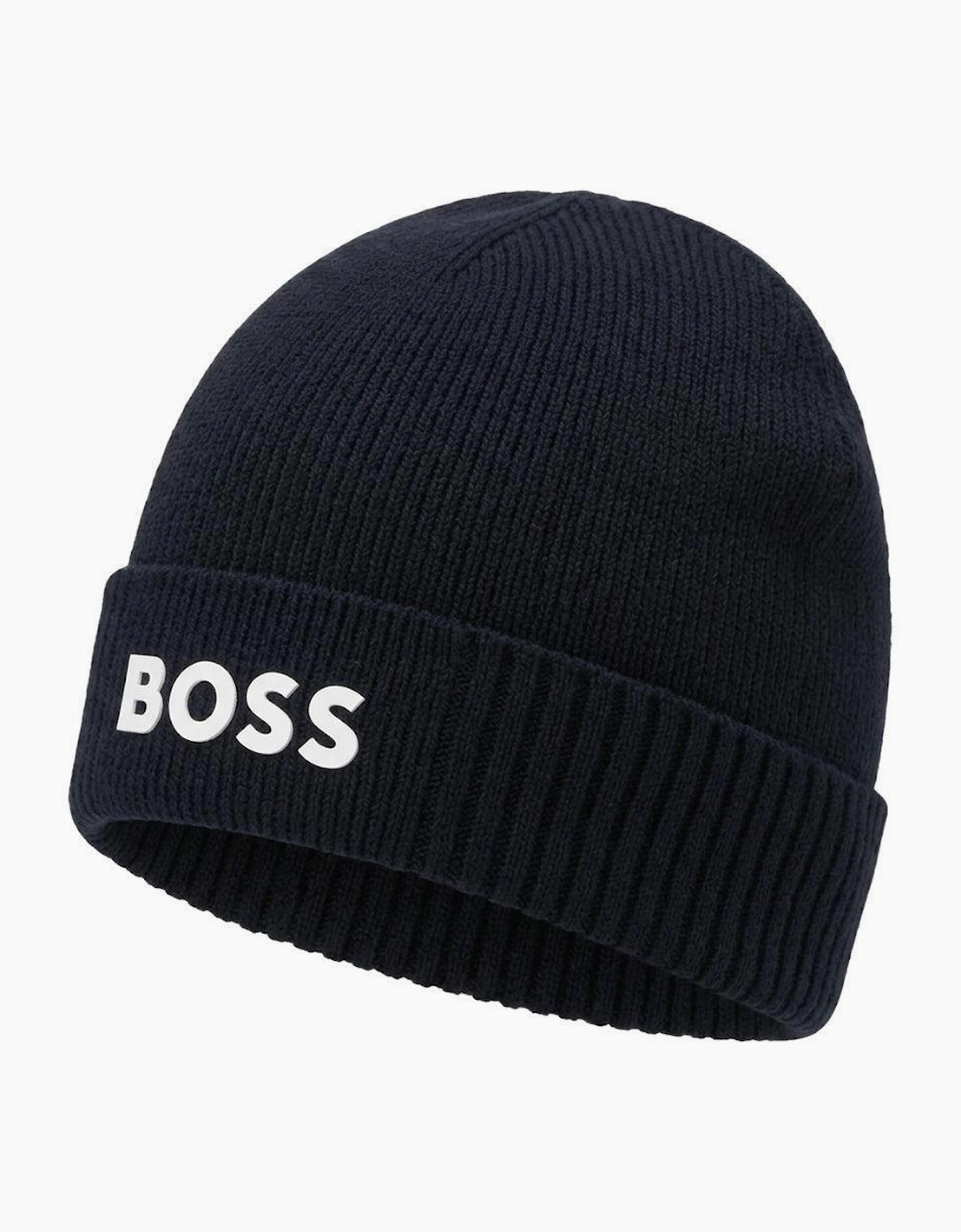 BOSS Asic Logo Beanie Hat Navy