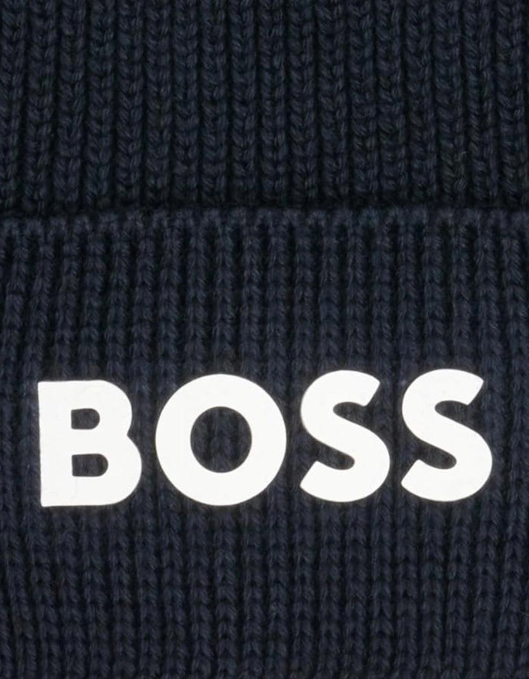 BOSS Asic Logo Beanie Hat Navy