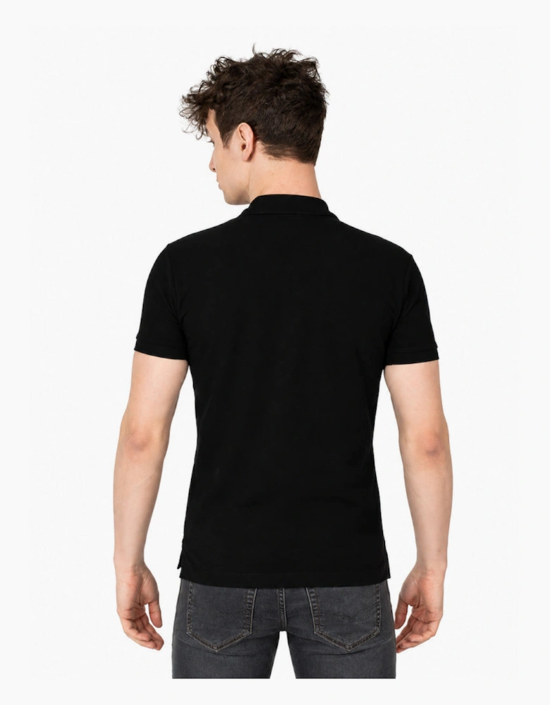 Diesel T-Harry Black Zip Closure Polo Shirt
