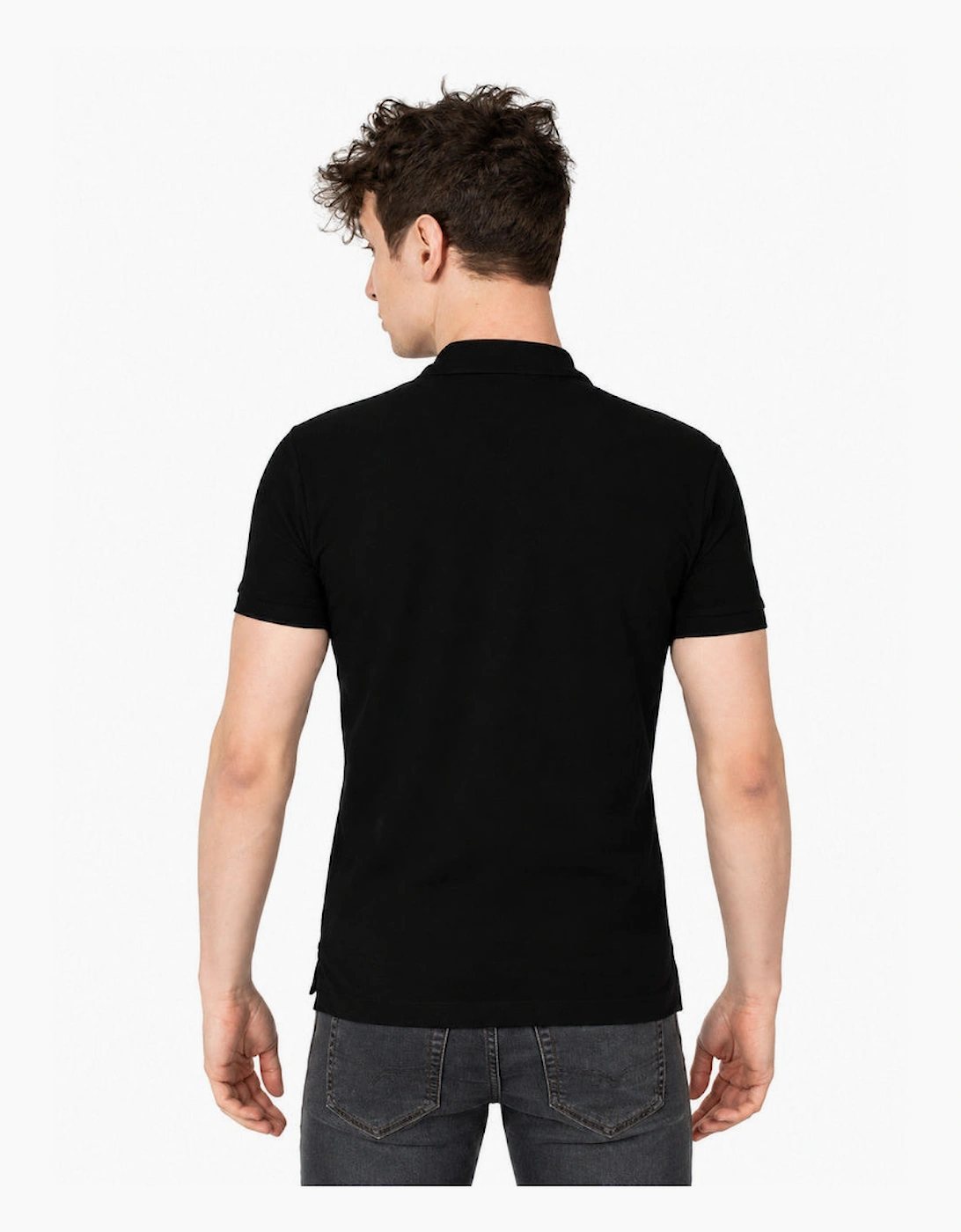 Diesel T-Harry Black Zip Closure Polo Shirt