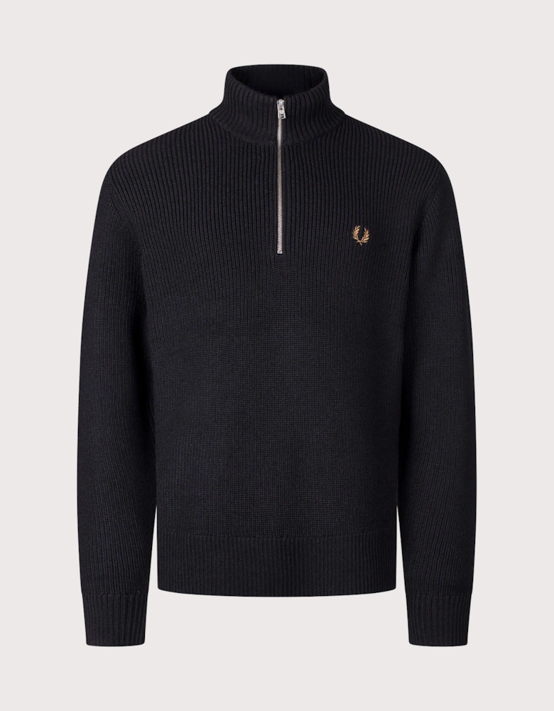 Regular Fit Fisherman Quarter Zip Jumper