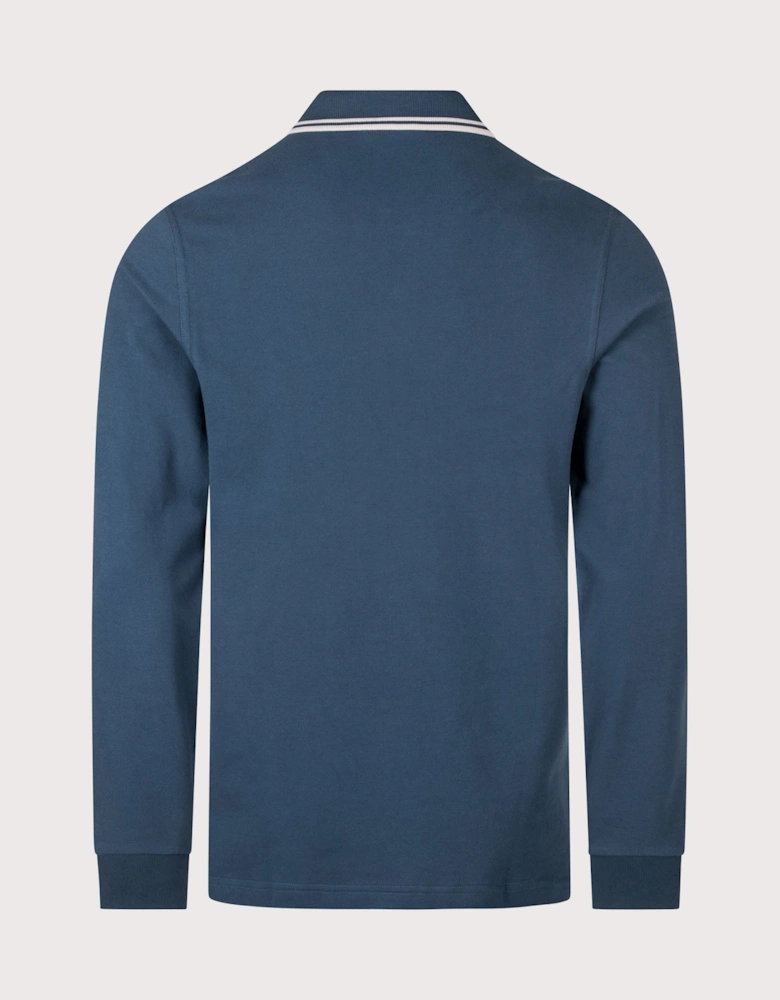 Regular Fit Long Sleeve Twin Tipped Polo Shirt