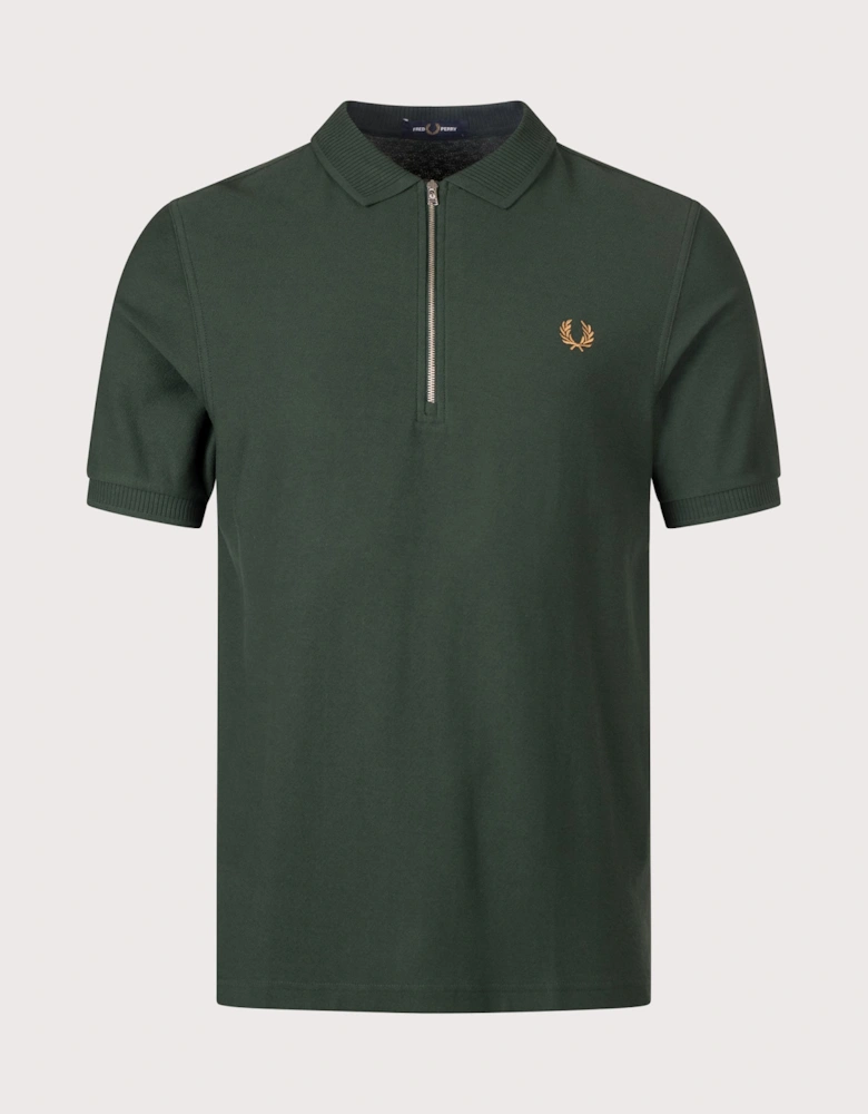 Regular Fit Crepe Piqué Polo Shirt