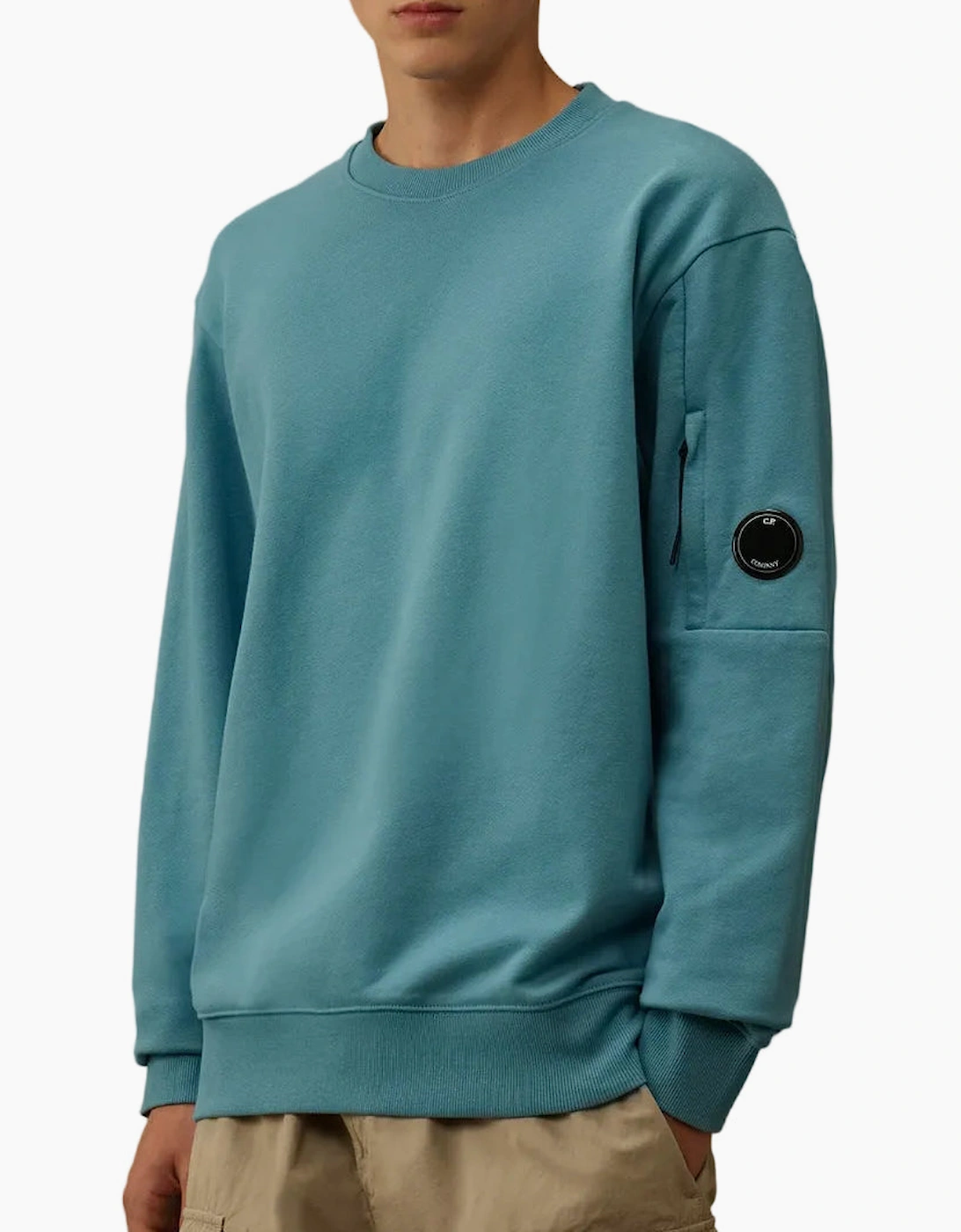 Diagonal Raised Fleece Lens Sweatshirt